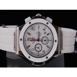 Hublot Horloge Quarts Beweging Volledige Wit met zilveren rand